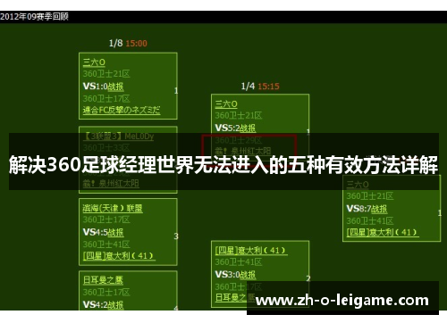 解决360足球经理世界无法进入的五种有效方法详解 解决360足球经理世界无法进入的五种有效方法详解